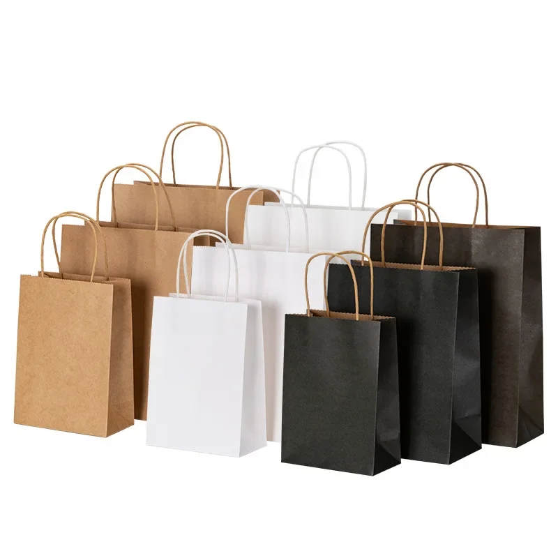 Wedding/Event Supply Store - 10個/20個/30個/40個/50個入り、持ち手付きのクラフト紙製ギフトバッグ。衣料品店、結婚式、クリスマスなどの用途に。ハンドバッグキット。