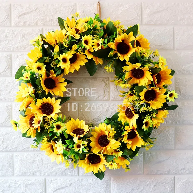 Wedding Decor Supply Store - シミュレーションひまわりのガーランド、玄関や壁の装飾に。45cm。Amazonクロスボーダー販売、工場直送。