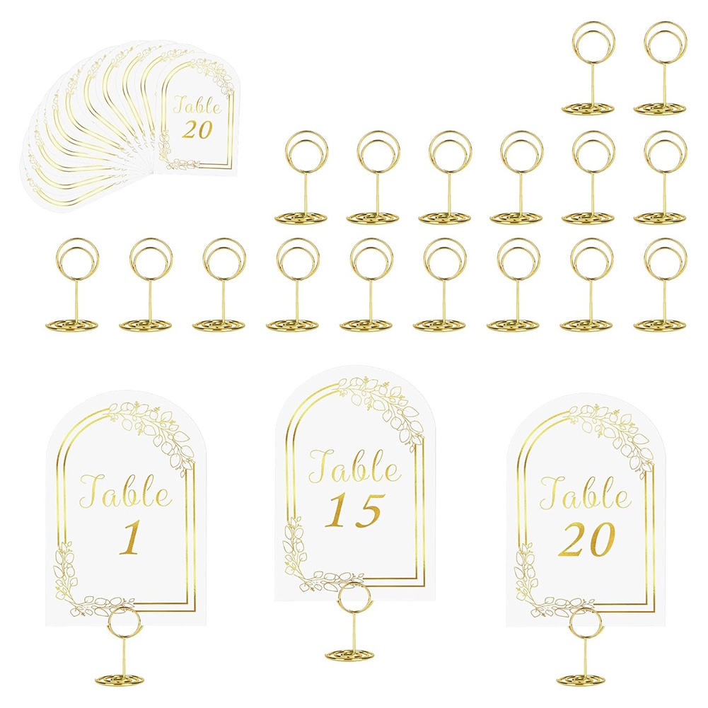 AT19：ウェディング用テーブルナンバー（1～20）。テーブ - Table Number Gold のレビューと価格