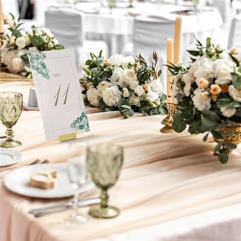 結婚式用のゴールドのテーブルナンバーホルダー、12個入り。金 - Table Number Gold のレビューと価格