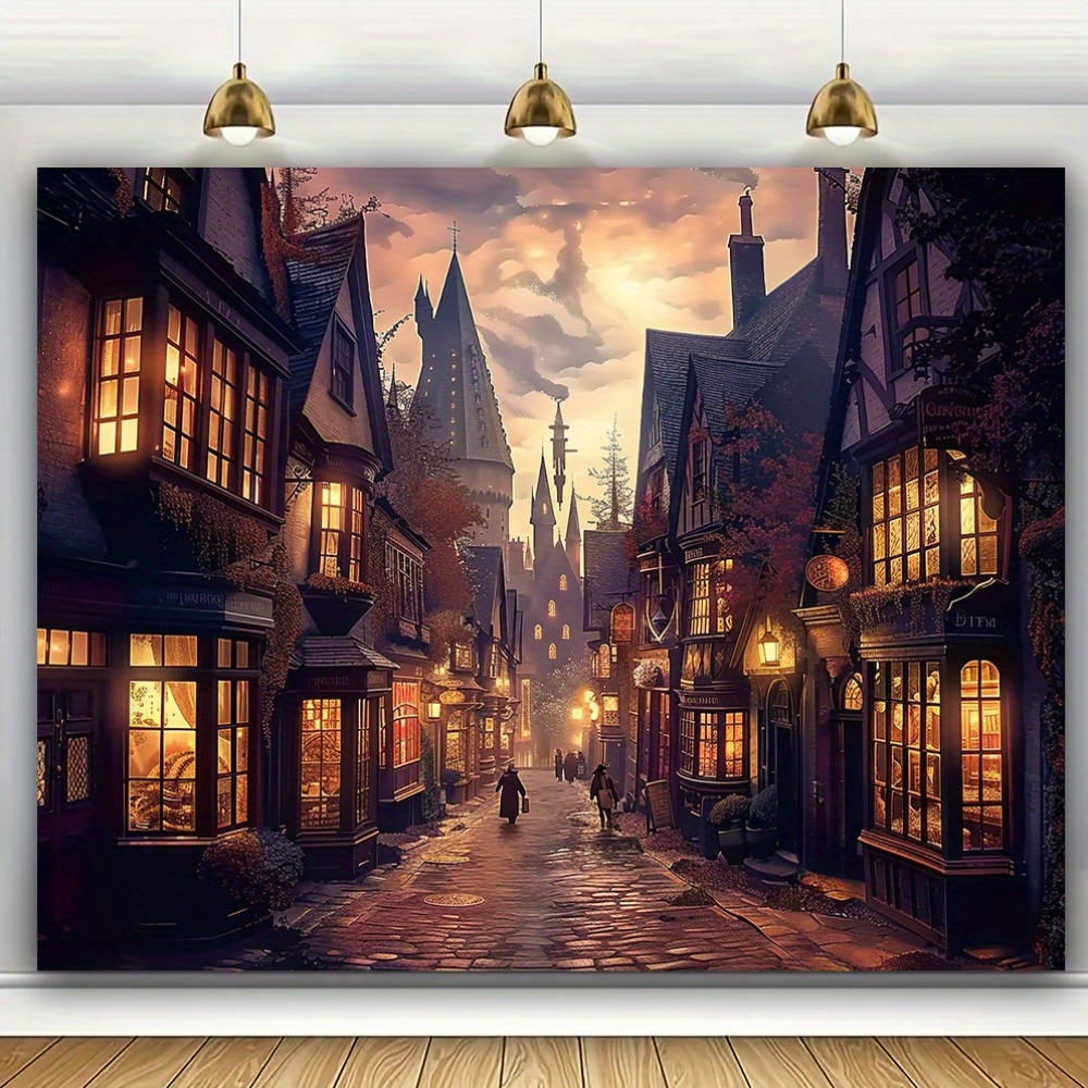 魅力的な古代魔法店街並みの背景：ハロウィン、誕生日パーティー - Wedding/Event Supply Store のレビューと価格