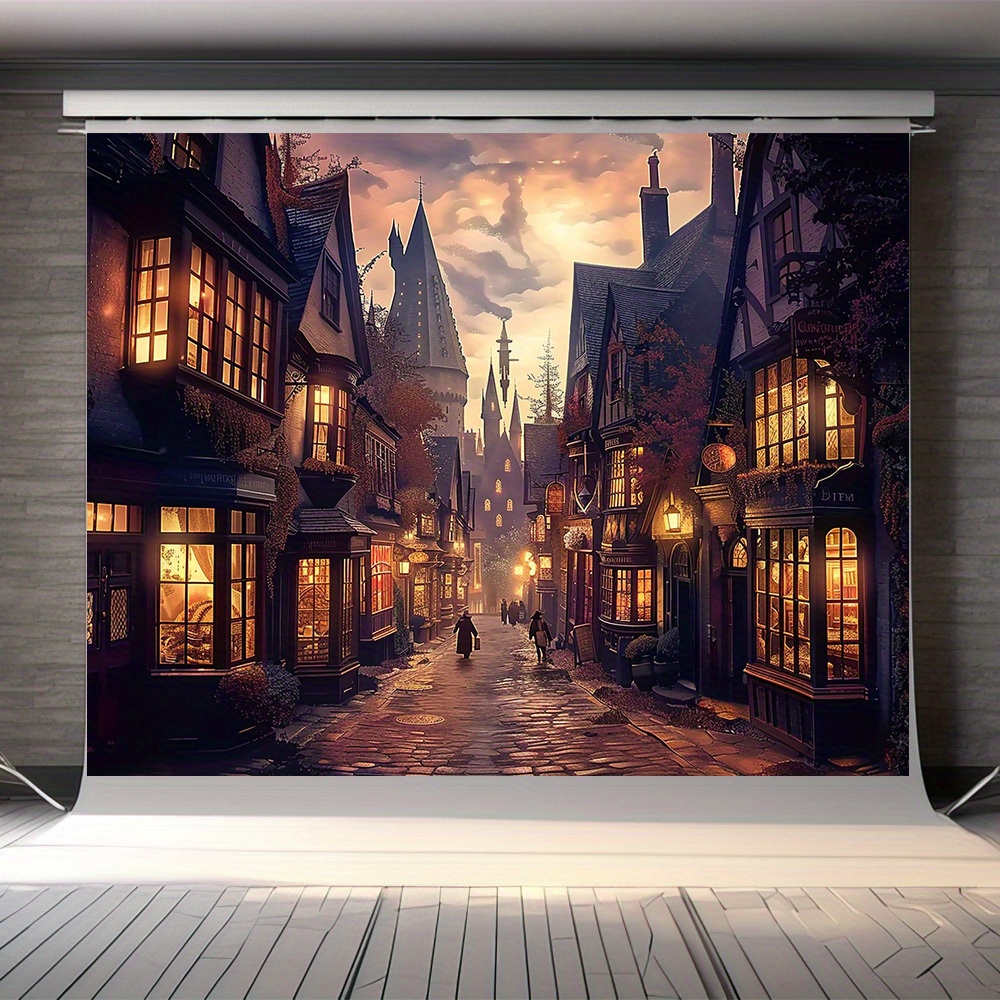魅力的な古代魔法店街並みの背景：ハロウィン、誕生日パーティー - Wedding/Event Supply Store のレビューと価格